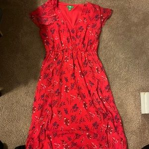 Women’s red beautiful floral dress